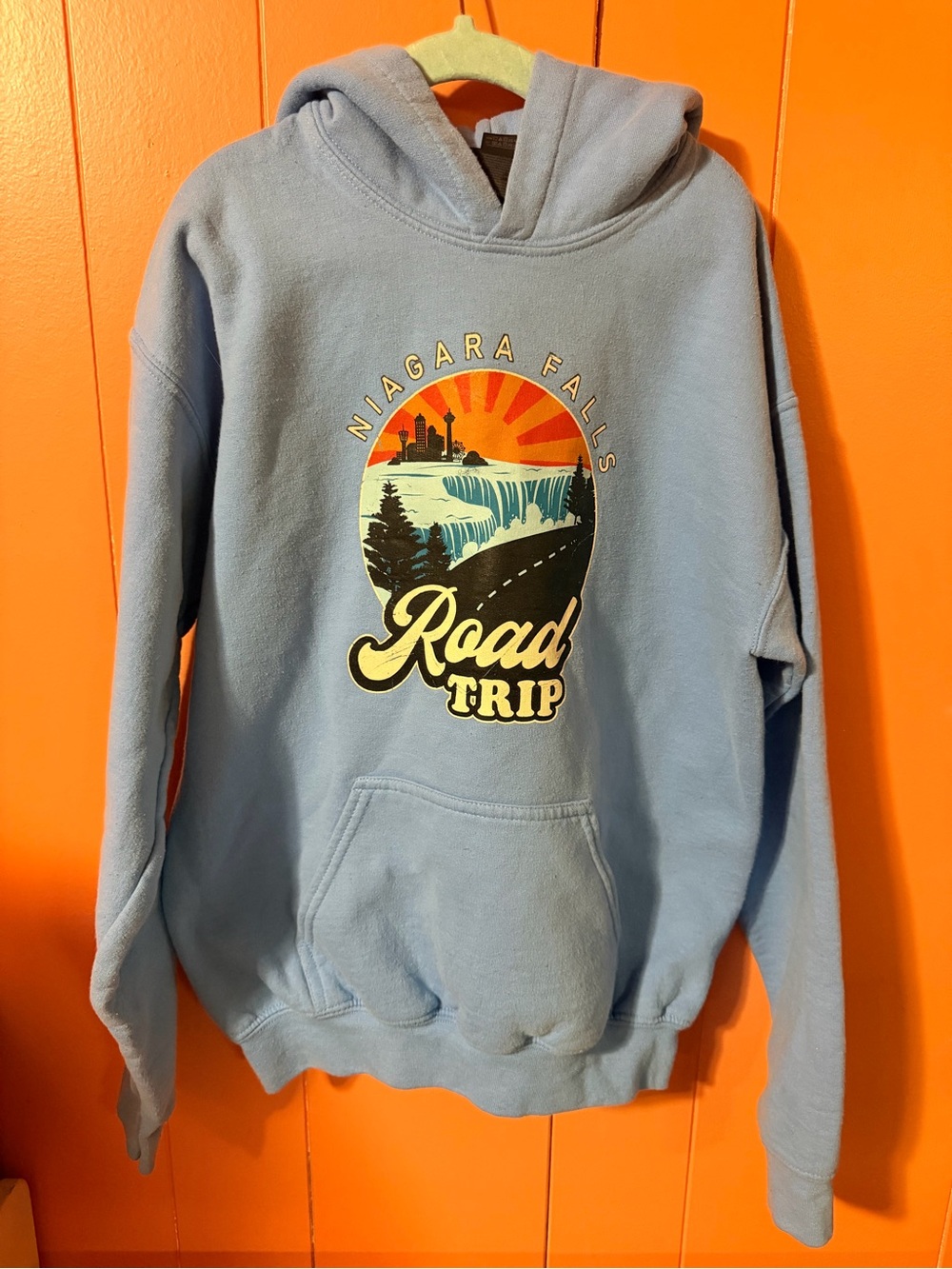 Niagara Falls Road Trip Hoodie - Light Blue Men’s Sweatshirt